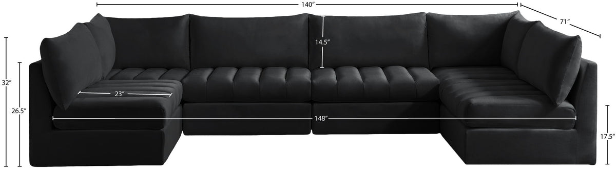 Jacob - Modular U-Shaped Sectional 6 Piece