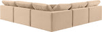 Comfy - 5 Piece Velvet Modular Corner Armless Sectional