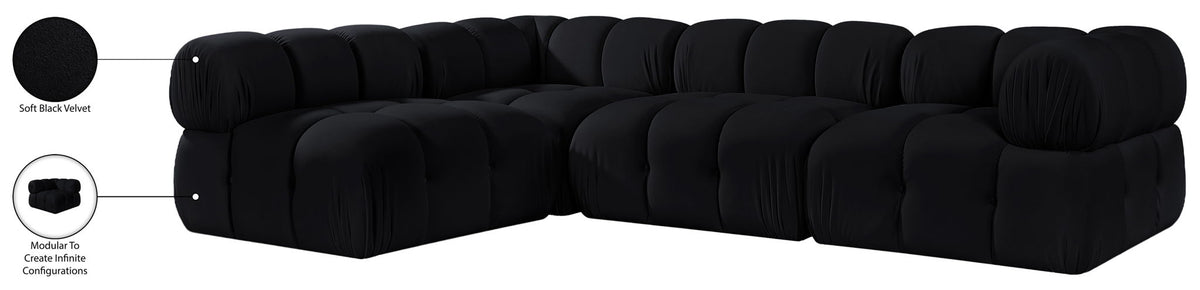 Orin - Fabric Velvet 4 Piece Modular Sectional