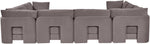Hammond - Velvet Performance Fabric Upholstered 8 Piece U-Shaped Sectional