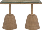 Seacrest - Tempered Glass Top And Wicker Outdoor Patio Bar Height Table