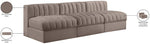 Rummi - Velvet Performance Fabric Upholstered 3 Piece Modular Armless Sofa