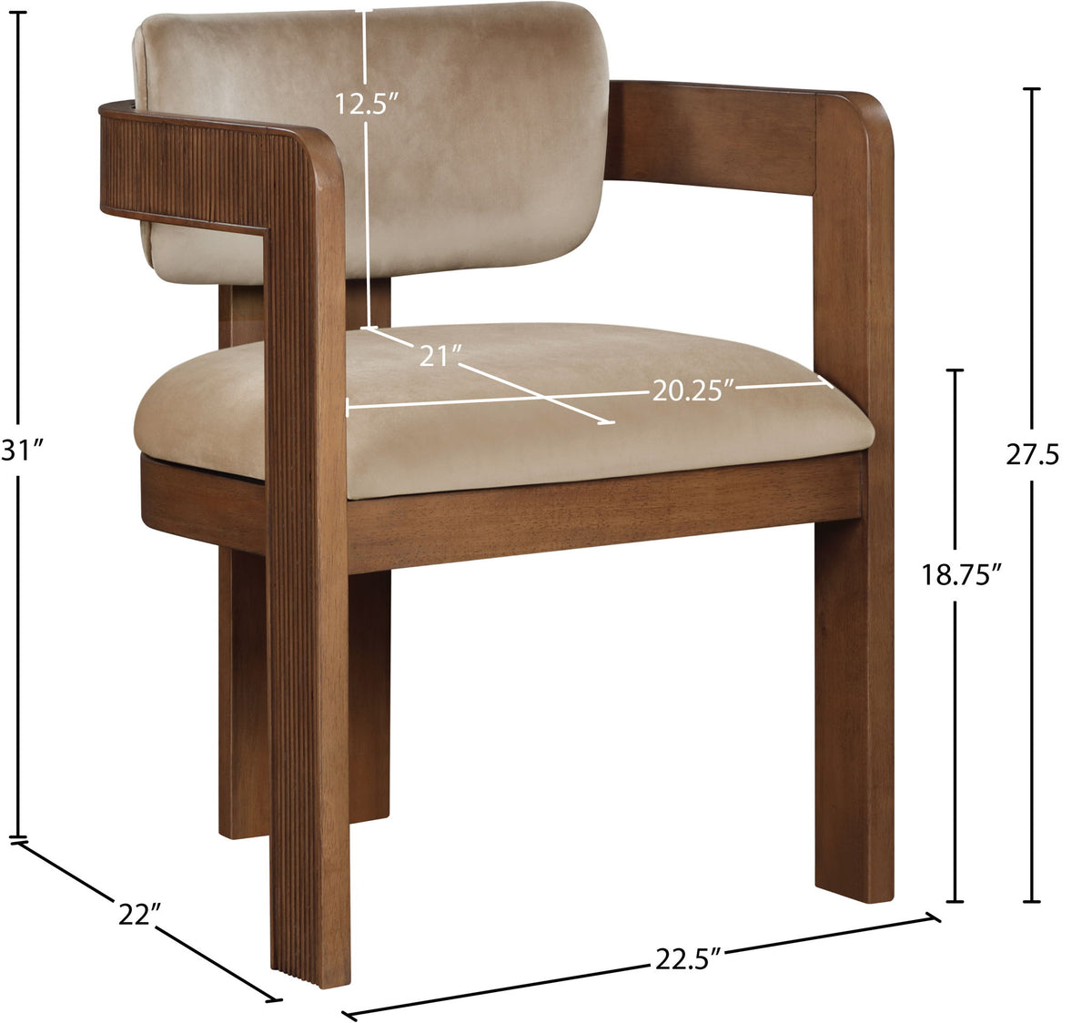 Sacha - Velvet Dining Chair With Brown Base (Set of 2)