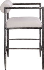 Axis - Linen Textured Beige Fabric Upholstered Counter Stool (Set of 2)