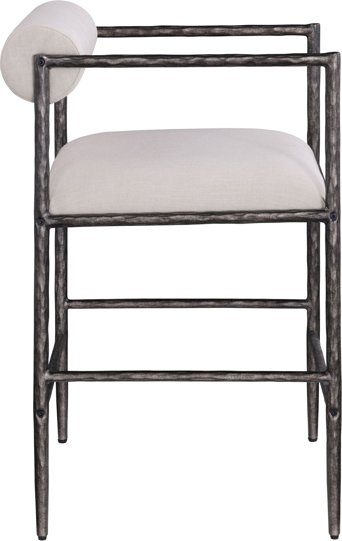Axis - Linen Textured Beige Fabric Upholstered Counter Stool (Set of 2)