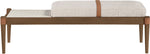 Nara - Linen Textured Fabric Upholstered Bench - Painted Brown Walnut