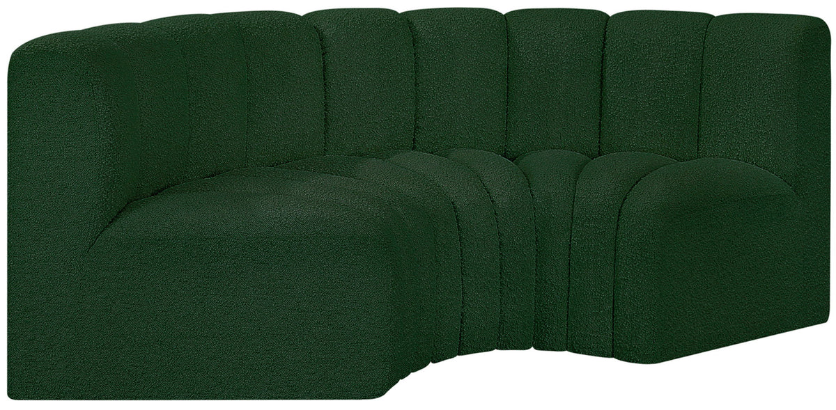 Arc - Boucle Fabric 3 Piece Modular U-Shaped Sofa