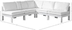 Nizuc - Outdoor Patio 5 Piece Modular Sectional With White Frame