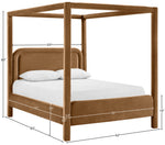 Salina - Velvet Upholstered Bed - Saddle