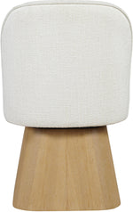 Marlowe - Linen Textured Fabric Upholstered Swivel Dining Side Chair - Stained Natural