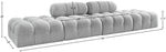 Ames - 4 Piece Boucle Upholstered Modular Sofa With 2 Backless Seats