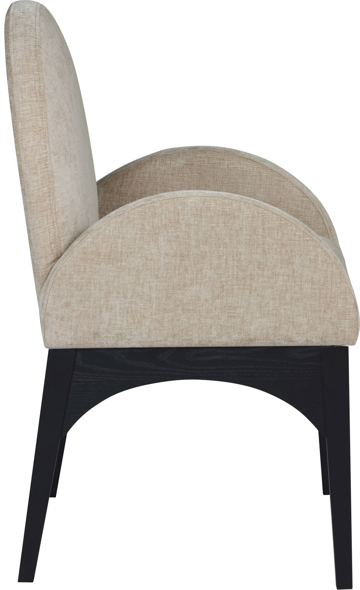 Waldorf - Chenille Dining Arm Chair With Black Legs