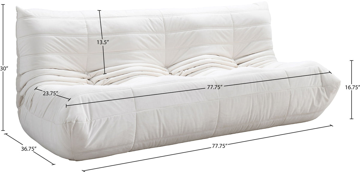 Relax - Velvet 77.75" Upholstered Sofa