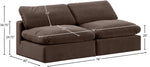 Comfy - Velvet Modular Armless Sofa 2 Seats