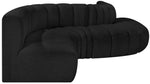 Arc - Boucle Fabric 6 Piece Curved Modular Sofa