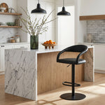 Marlow - Swivel Metal Adjustable Height Barstool With Faux Leather Seat