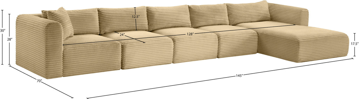 Shaggy - 5 Piece Modular Sectional With Chaise