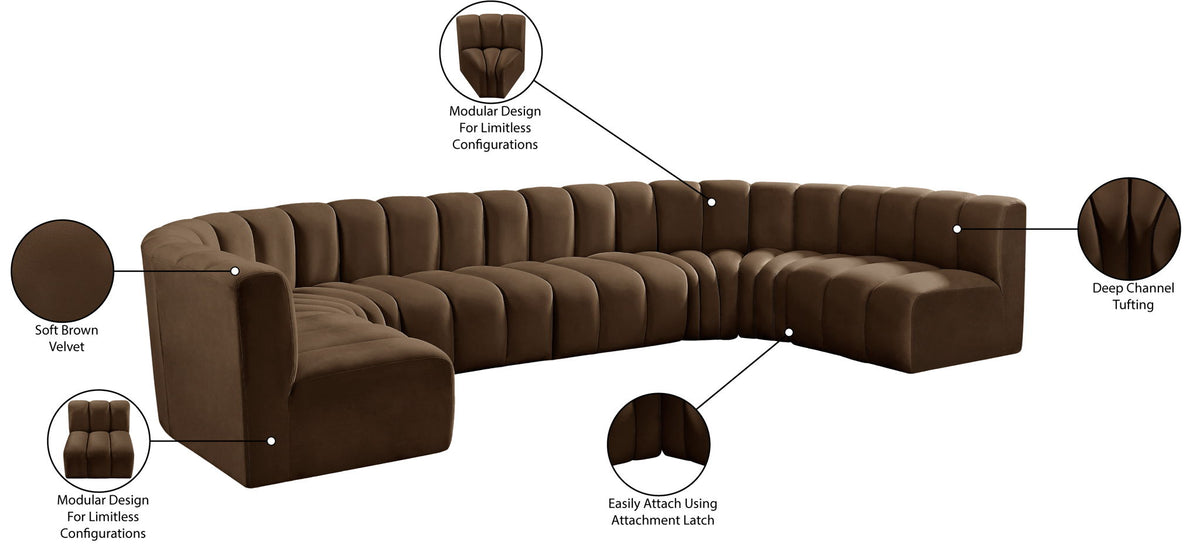 Arc - Velvet Modular U-Shaped Sectional