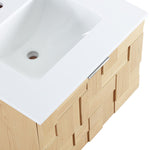 Leonardo - Engineered Stone And Solid Wood 24" Wall Mounted Bathroom Vanity
