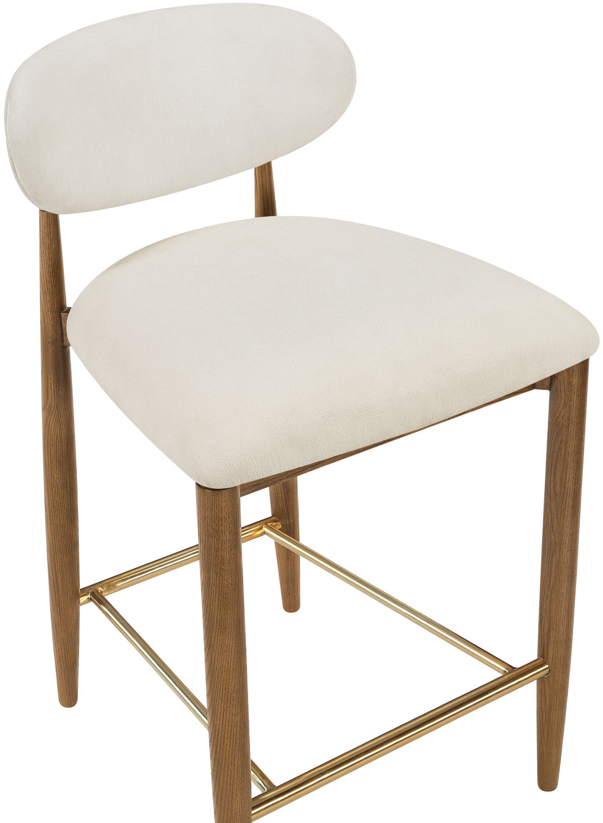 Riccio - Fabric Stool - Walnut Frame