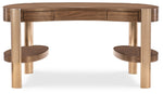 Eleana - Writing Desk - Medium Wood / Gold