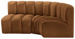 Arc - Velvet 3 Piece Sofa - Saddle