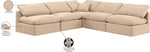 Indulge - Velvet 5 Piece Modular Corner Armless Sectional