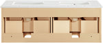 Leonardo - Engineered Stone And Solid Wood 24" Wall Mounted Bathroom Vanity
