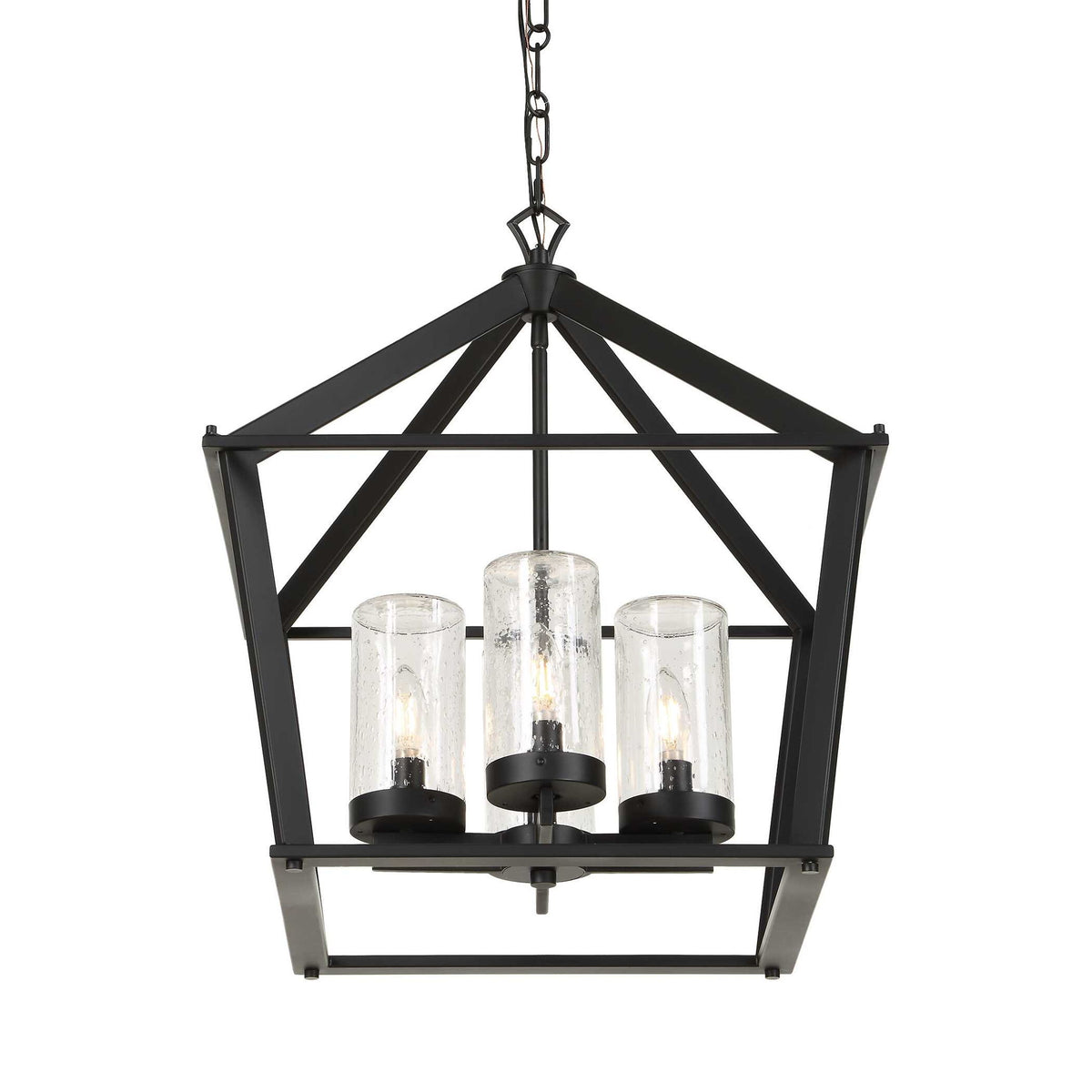 Evanston - 4 Light Indoor-Outdoor Pendant - Black