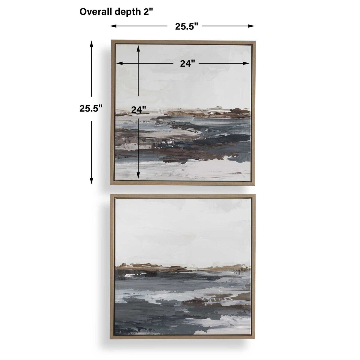 Bring Me In - Framed Landscape Painting (Set of 2) - Blue / Brown / Pink / Purple / White