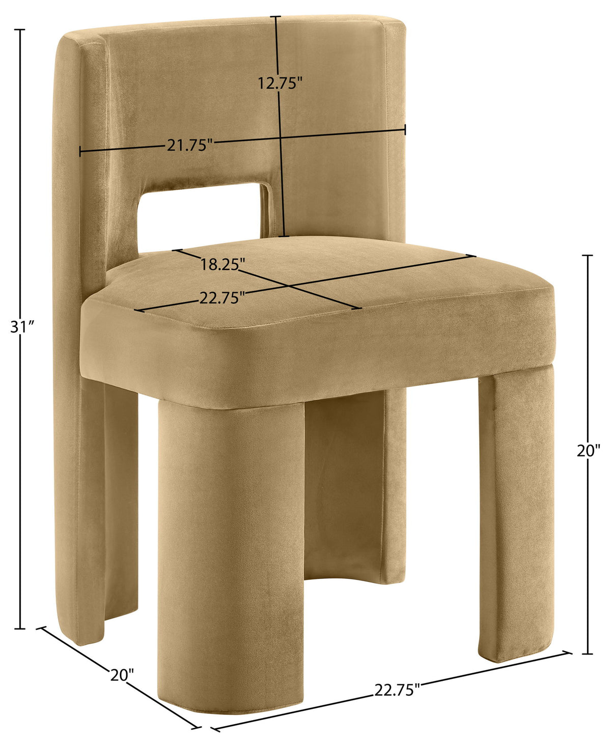 Zuno - Velvet Performance Fabric Upholstered Dining Chair (Set of 2)