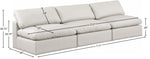 Comfy - Faux Leather Modular Armless Sofa 3 Seats