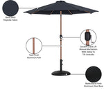 Fiji - Aluminum Patio Umbrella With Round Black And Teak Base