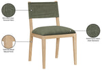 Avon - Linen Textured Performance Fabric Upholstered Dining Side Chair (Set of 2)