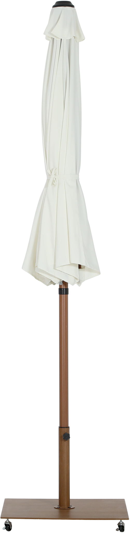 Fiji - Aluminum Patio Umbrella With Round Black And Teak Base