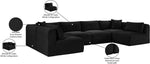 Shaggy - 6 Piece Modular U-Shaped Armless Sectional