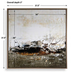 The Other Side - Framed Abstract Art - Black / Brown / Gray / Green / Orange / White / Yellow