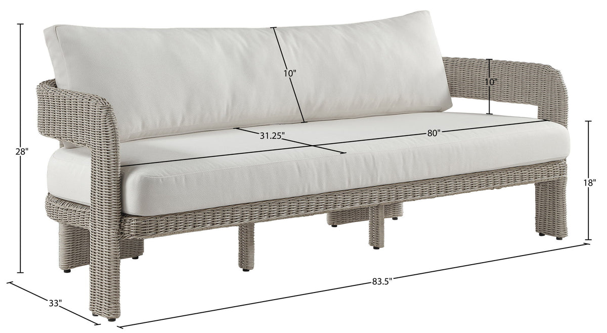 Sandbay - Olefin Water Resistant Fabric And Wicker Outdoor Patio Sofa