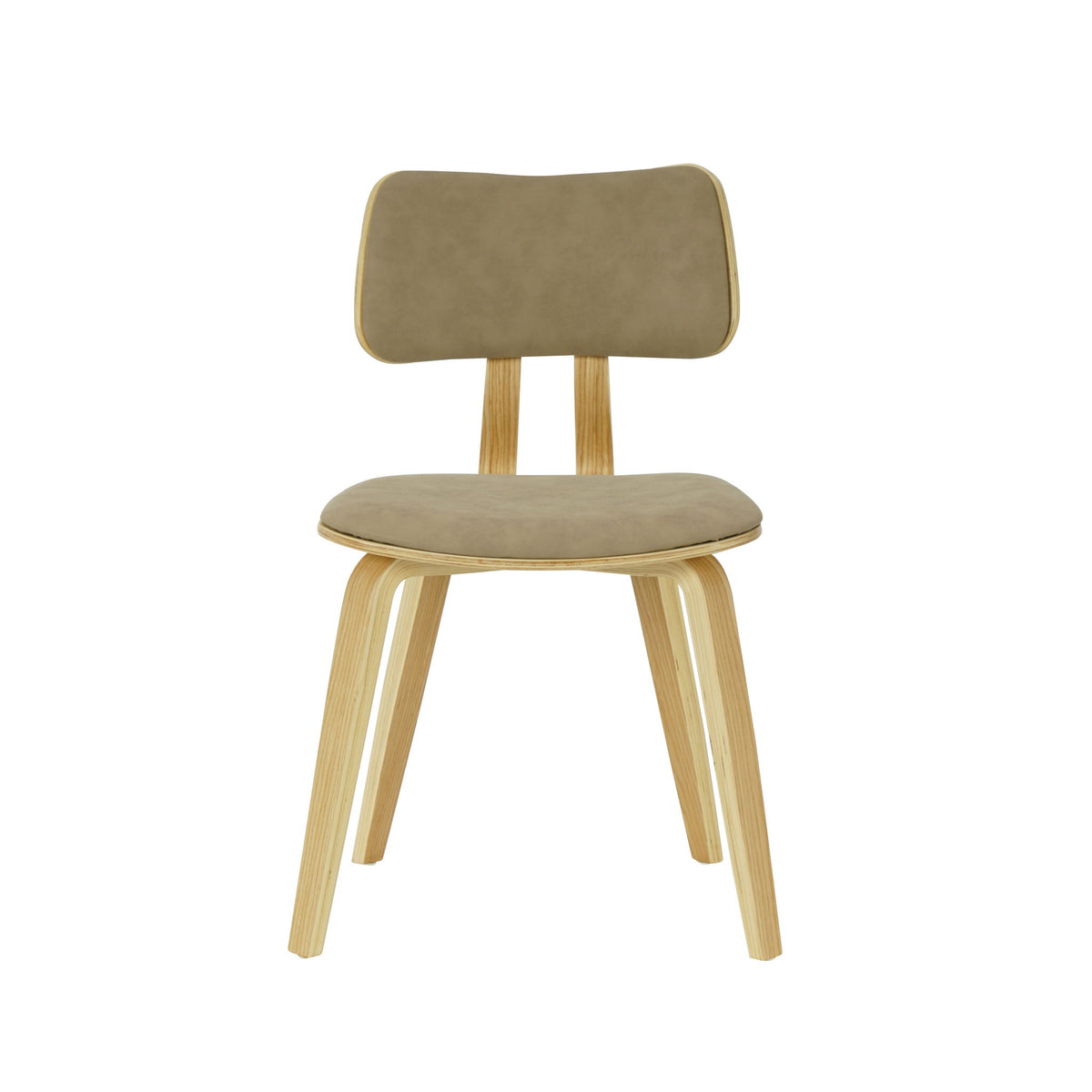 Jaguar - Curved Back Wood Dining Chair With Faux Leather Seat