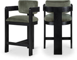Sacha - Velvet Stool With Black Base