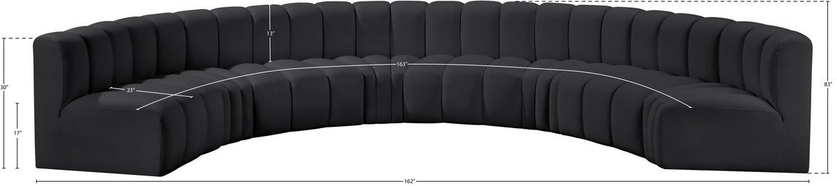 Arc - Faux Leather 8 Piece U-Shaped Modular Sofa