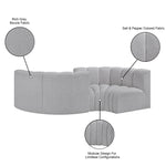 Arc - Boucle Fabric 4 Piece Curved Modular Sofa