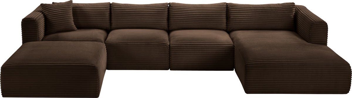 Shaggy - 5 Piece Modular Sectional With Chaise And Ottoman