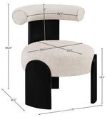 Calder - Linen Textured Fabric Upholstered Accent Chair - Painted Black Base