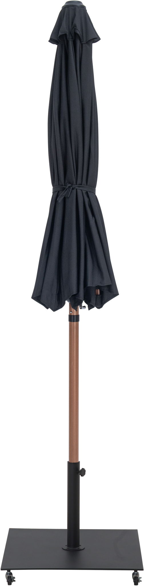 Fiji - Aluminum Patio Umbrella With Square Black And Teak Base