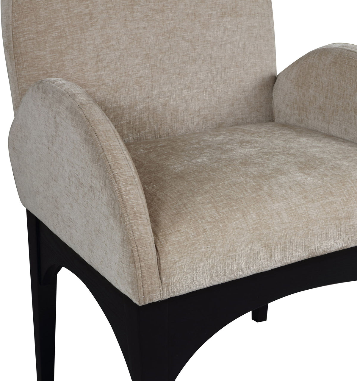 Waldorf - Chenille Dining Arm Chair With Black Legs