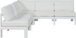 Nizuc - Outdoor Patio 5 Piece Modular Sectional With White Frame