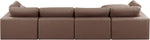 Comfy - 5 Piece Faux Leather Modular Sectional With Chaise