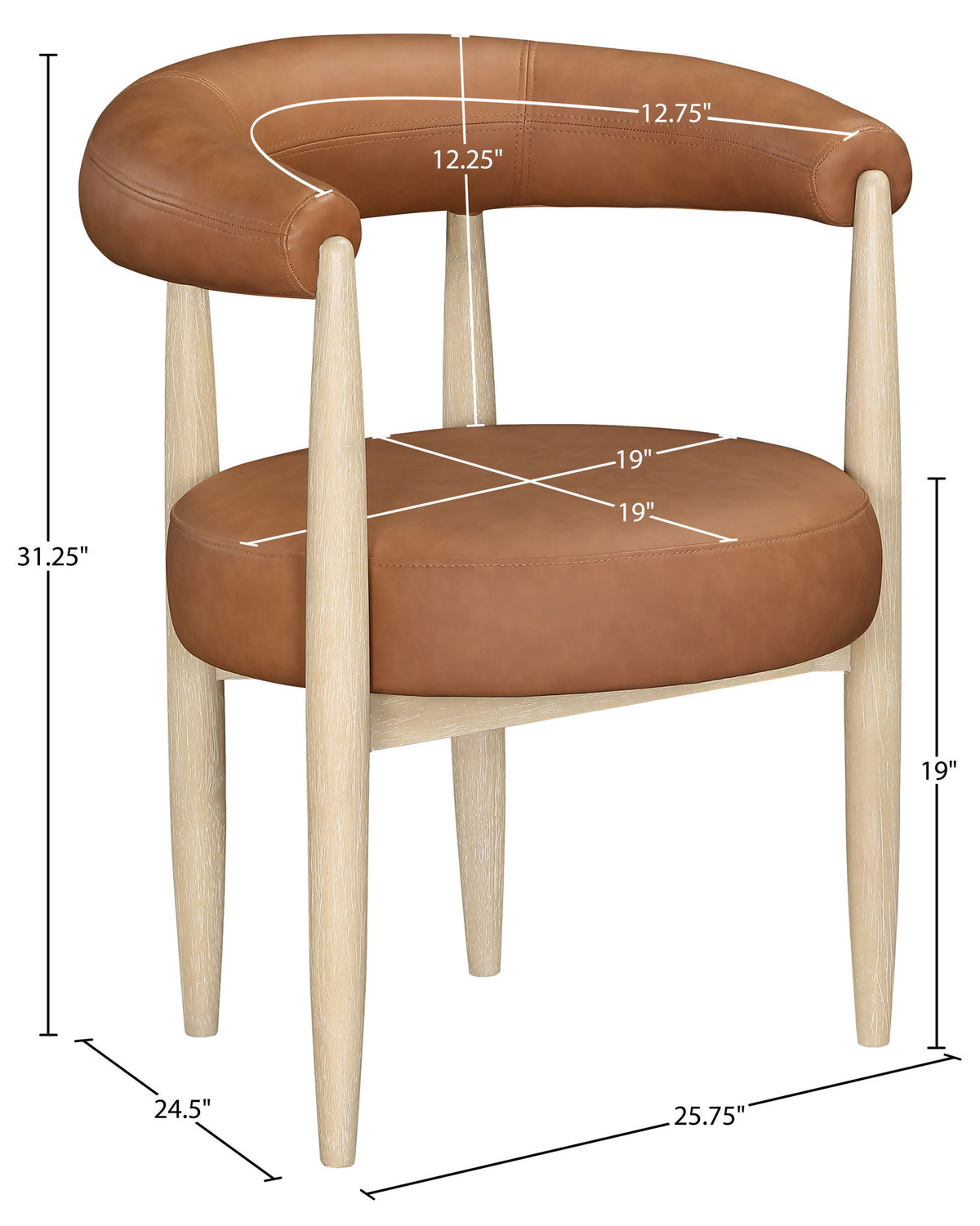 Sable - Vegan Leather Upholstered Dining Chair (Set of 2) - Painted Natural Base