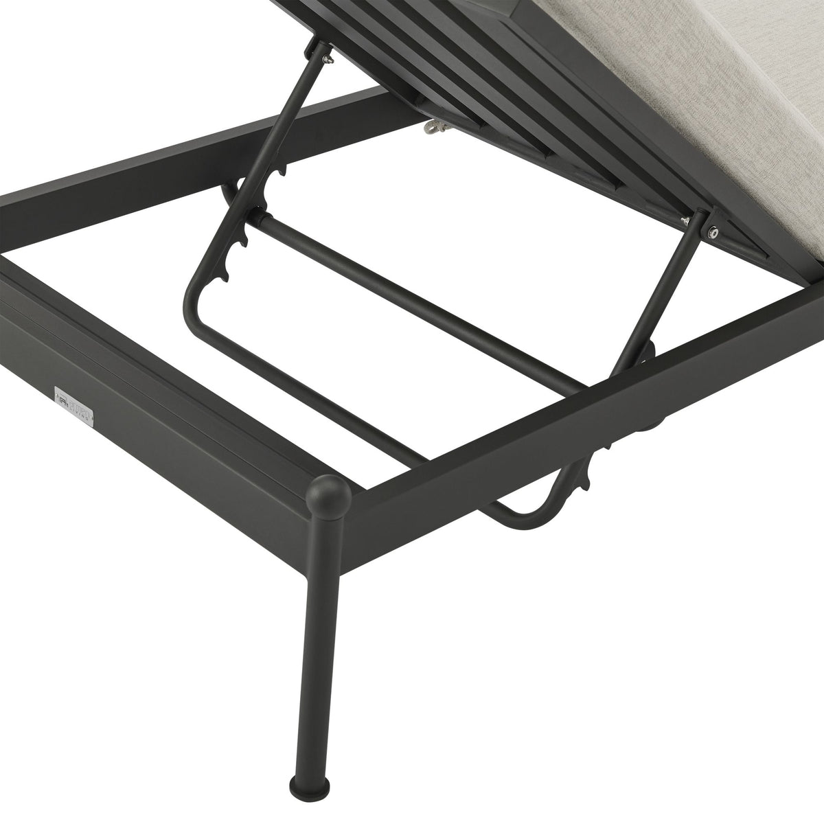 Leni - Outdoor Lounge Chaise With Cushions And Powder Coated Aluminum Frame - Moonveil / Warm Gray